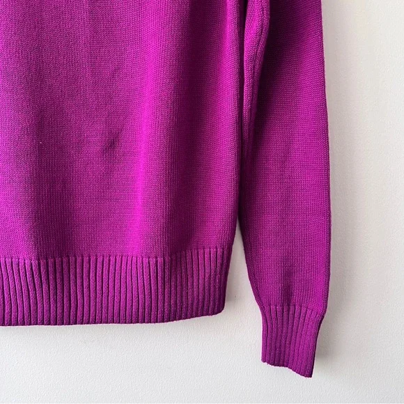 NWT Jeanne Pierre Scandi Girl Fuchsia Turtleneck Sweater Size S - Picture 6 of 9